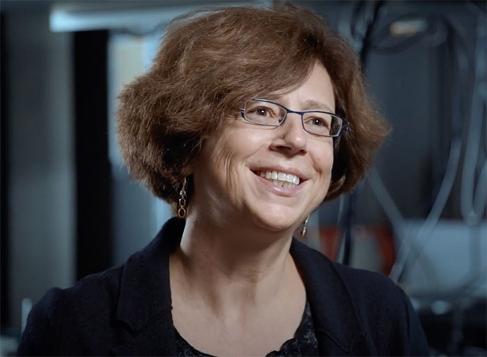 Ursula Keller giving and interview about ultrafast pulsed lasers