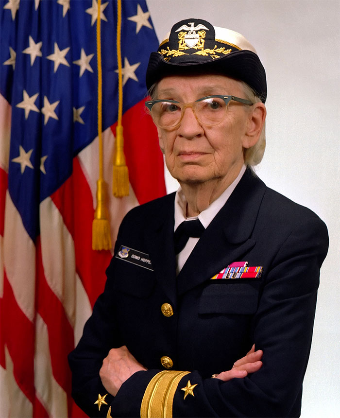 Grace Hopper wearing army clothes