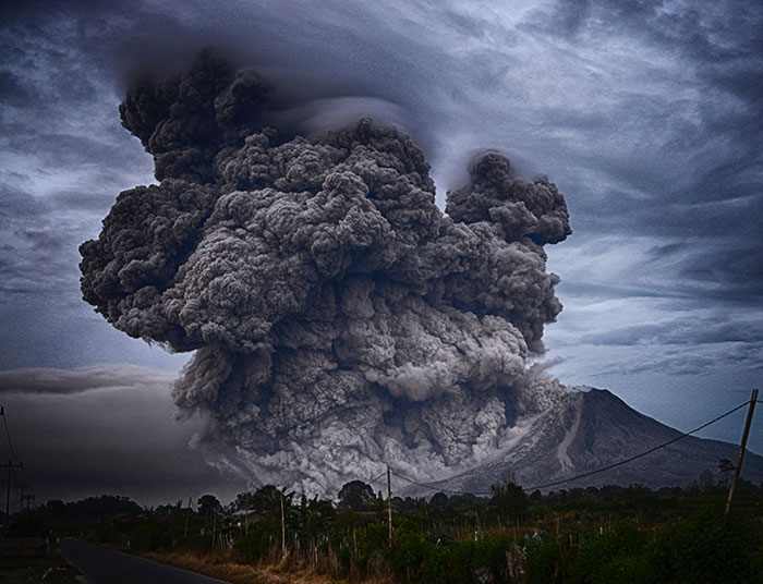 Erupted volcano