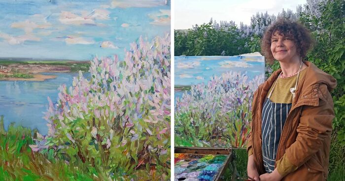 The Story Of A Painting Created In The Open Air In A Frontline City By Maryna Kondurova (9 Pics)