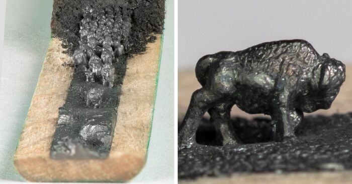 I Carved A Herd Of Bison From A Pencil Graphite