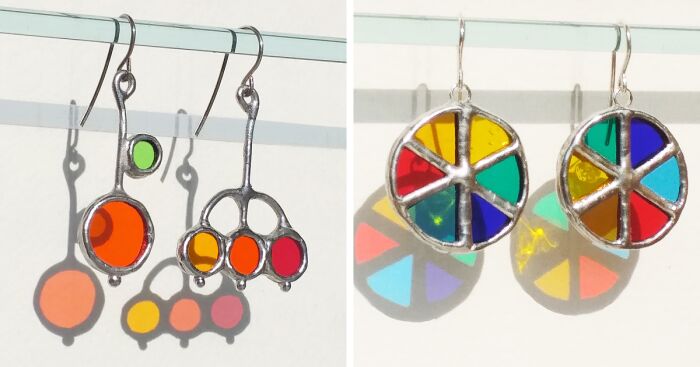 The Sun Makes My Stained Glass Earrings Even More Beautiful
