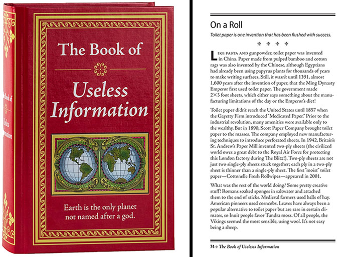 Product photo for "The Book Of Useless Information"