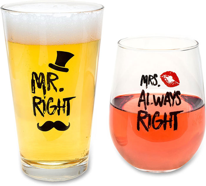 Product photo for Snarky Wine And Beer Glasses
