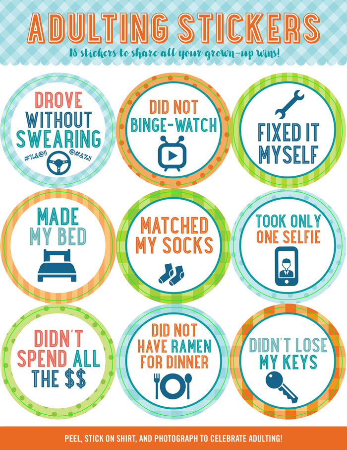 Product photo for Adulting Stickers