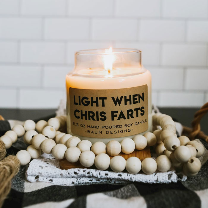 Product photo for custom candle