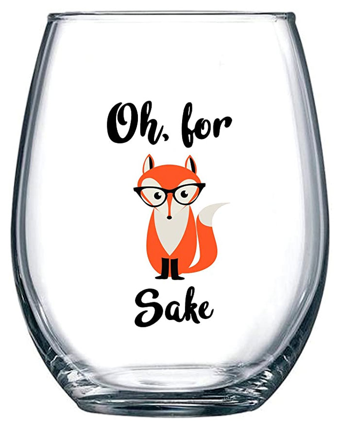 Product photo for glass with fox drawer on it