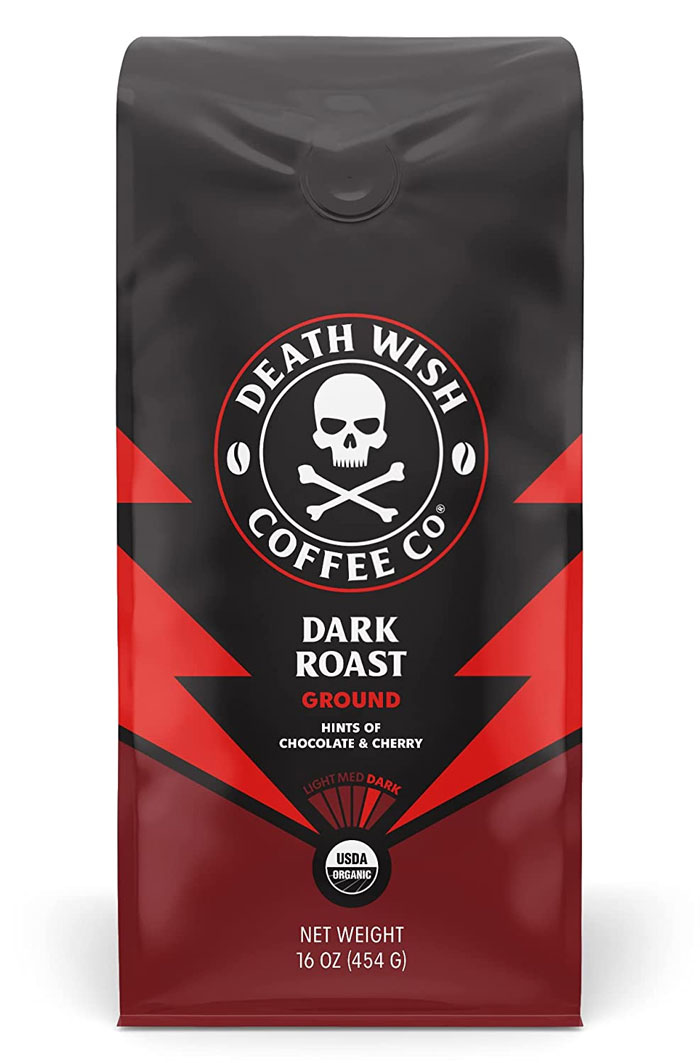 Product photo for Death Wish Coffee Dark Roast Grounds