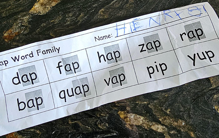 My Son's Kindergarten Worksheet