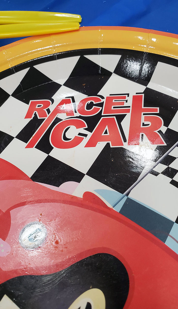 Racel Car On A Plate At A Kid's Party