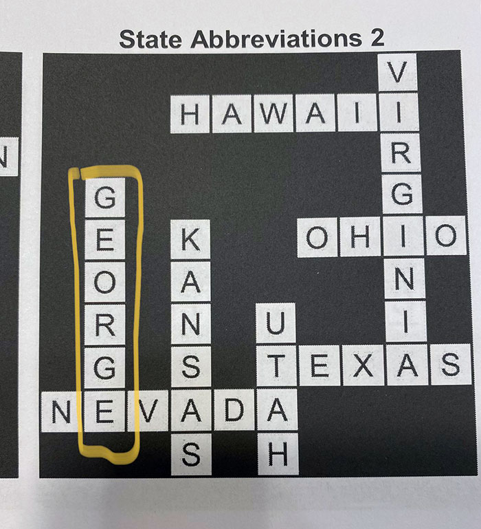 My Son Was Stumped With A State Abbreviation Crossword. Then I Looked At The Solution