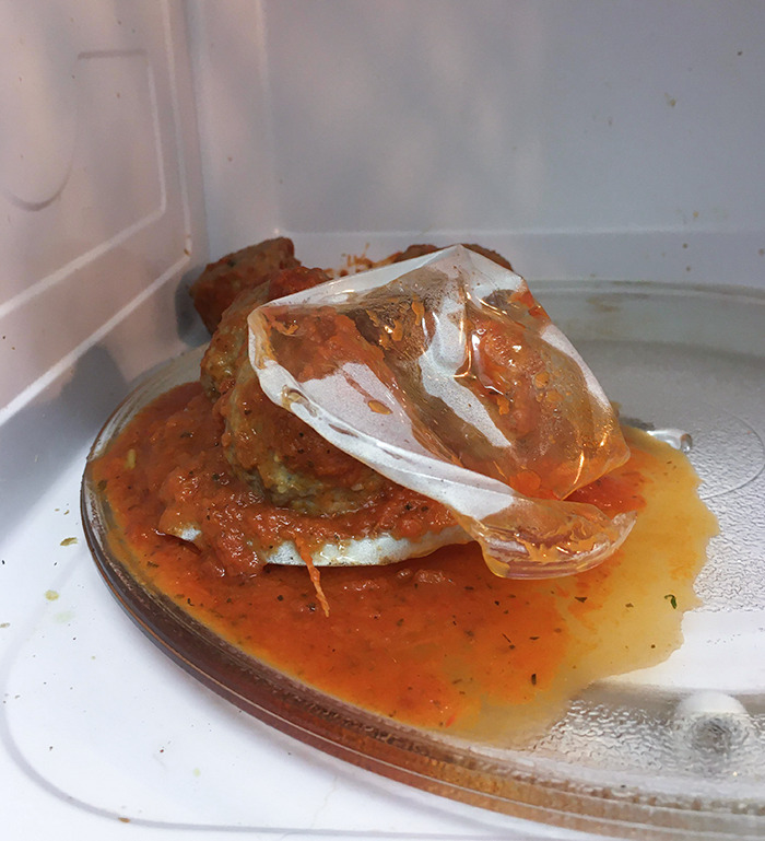 Melted Italian Meat Balls. Container Was Not Microwave-Proof