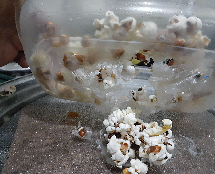 Trying To Microwave Popcorn In A Plastic Tupper