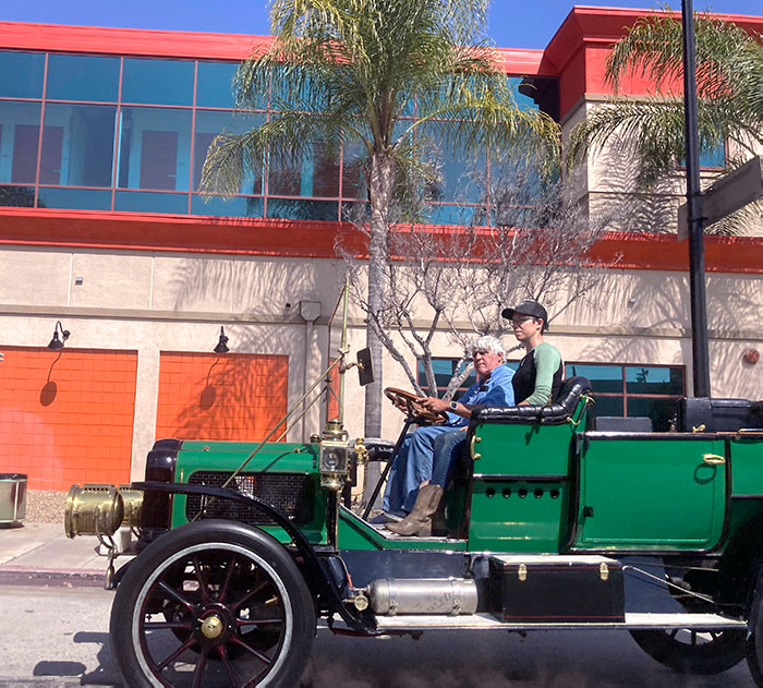 Just Passed Jay Leno Driving A Steam Powered Car Near The Burbank Airport