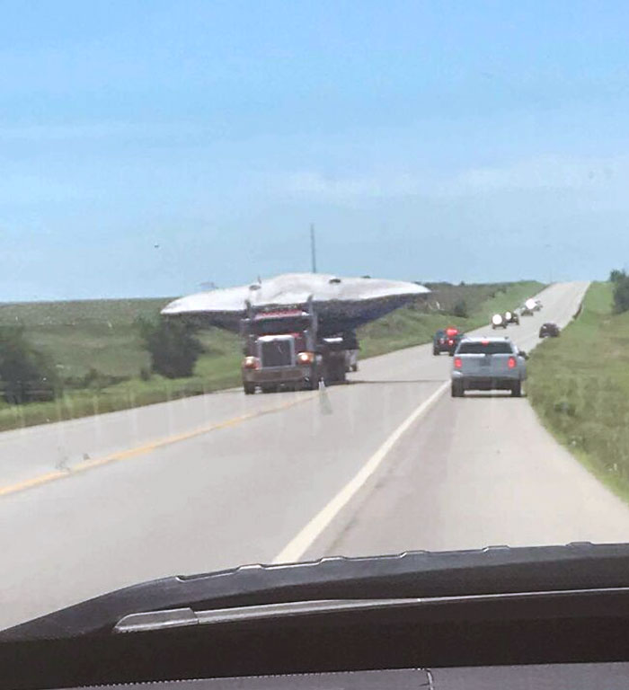 This UFO Being Transported With A Police Escort