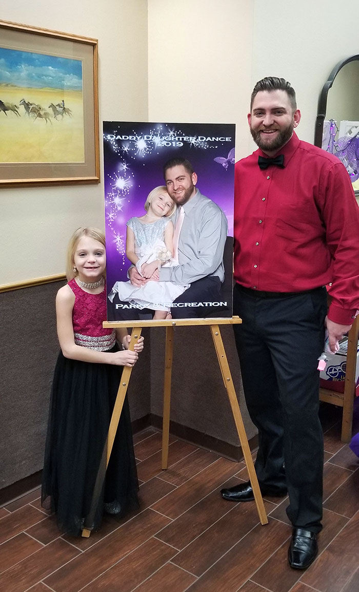I Went To A Daddy-Daughter Dance, And Our Previous Year's Picture Was Used As The Showcase. My Daughter Felt Like A Superstar