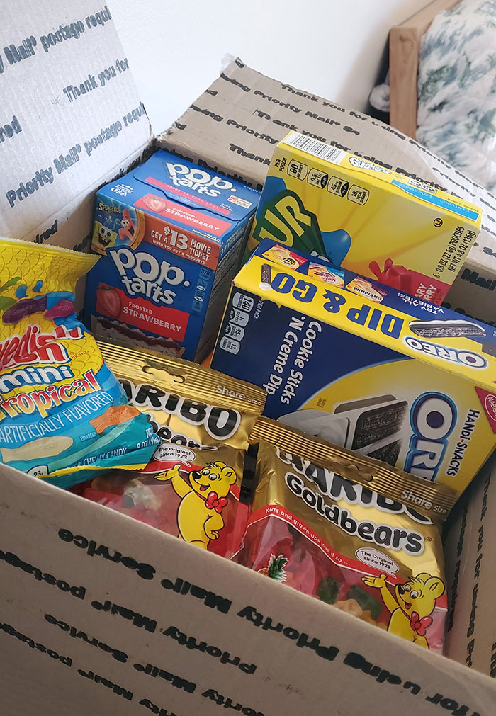 I'm 22 Years Old, And I Live On My Own In A Different State. I Am Fully Capable Of Taking Care Of Myself. But My Dad Still Sends Me Care Packages And Buys Me Snacks
