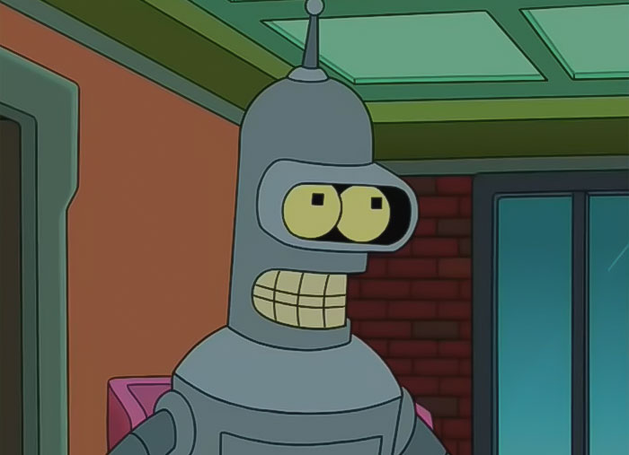 Bender looking from Futurama
