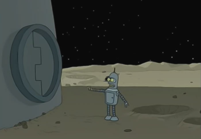 Bender in space from Futurama