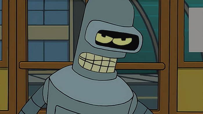 Bender angry from Futurama