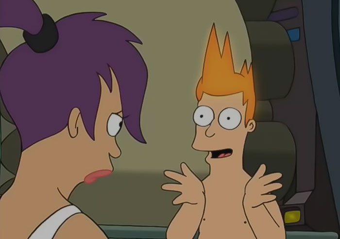 Fry and Leela talking from Futurama