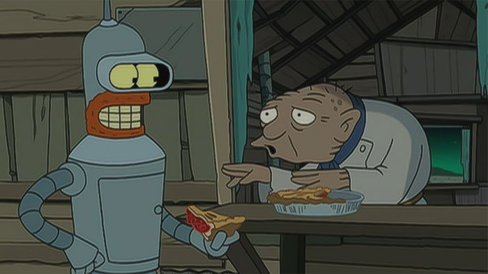 Bender eating pie from Futurama
