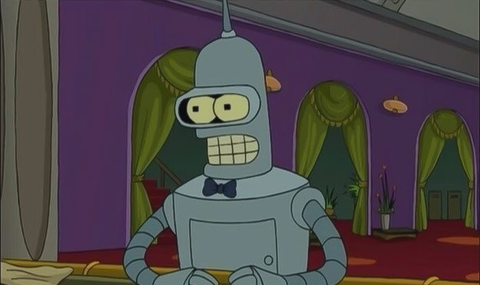 Bender sitting from Futurama