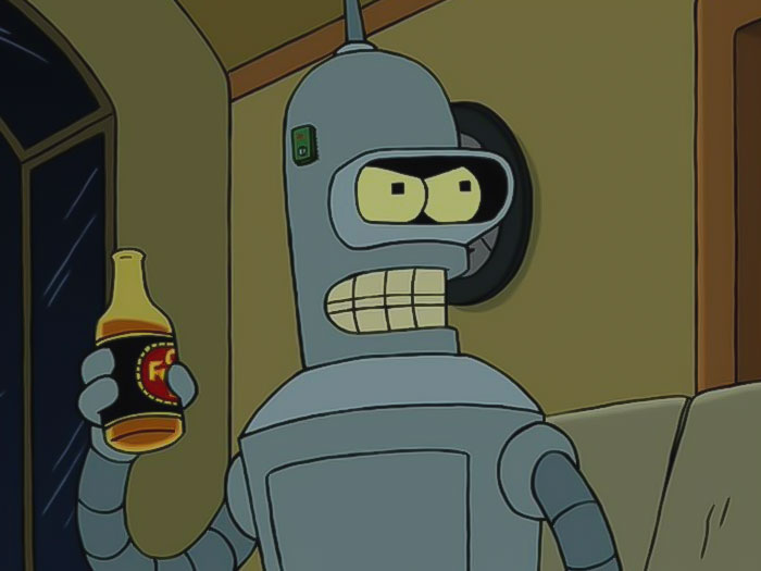 Bender holding beer from Futurama