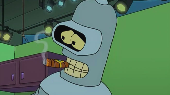 Bender smoking from Futurama