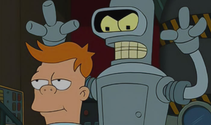 Bender and Cubert from Futurama