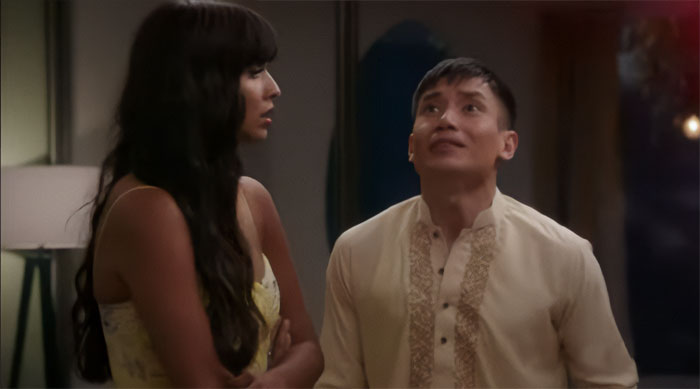 Jason and Tahani talking 