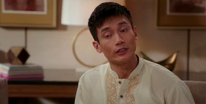 Jason wearing white shirt 