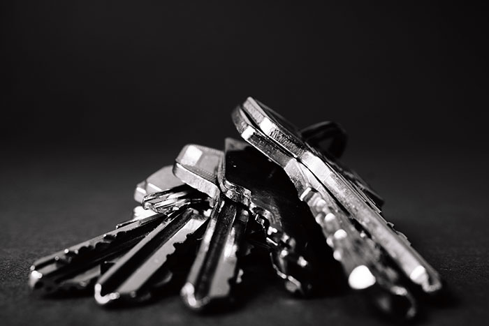 Close up photography of keys
