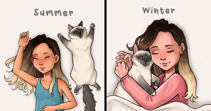 Artist Illustrates What Everyday Life With Her Cat Is Like (30 New Pics)