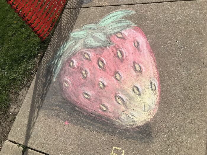 For My School's "Chalk The Walk", I Drew This And Won! It's My First Attempt At A Semi-Realistic Chalk Drawing