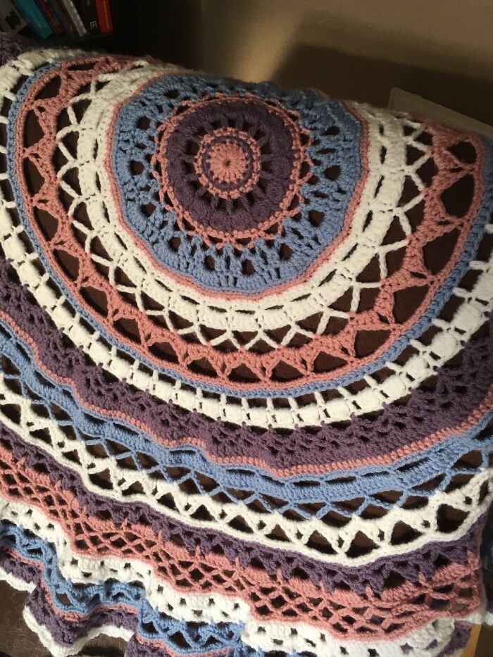 My Own Design Round Crocheted Blanket