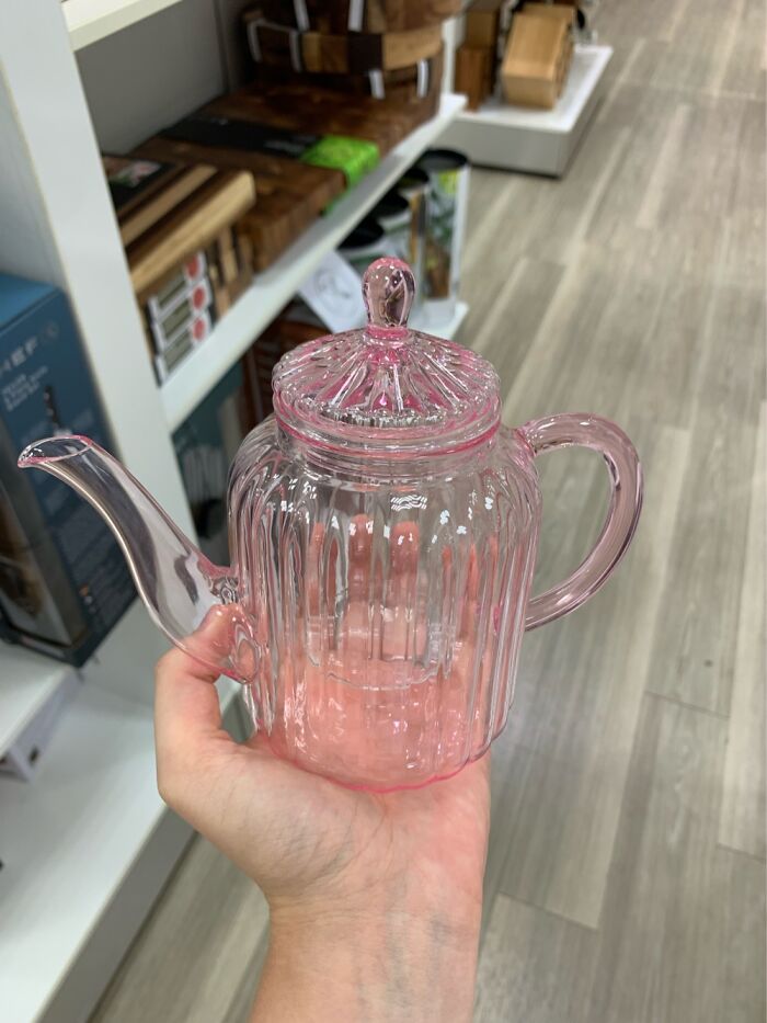 I Am In Love With My Pink Glass Teapot