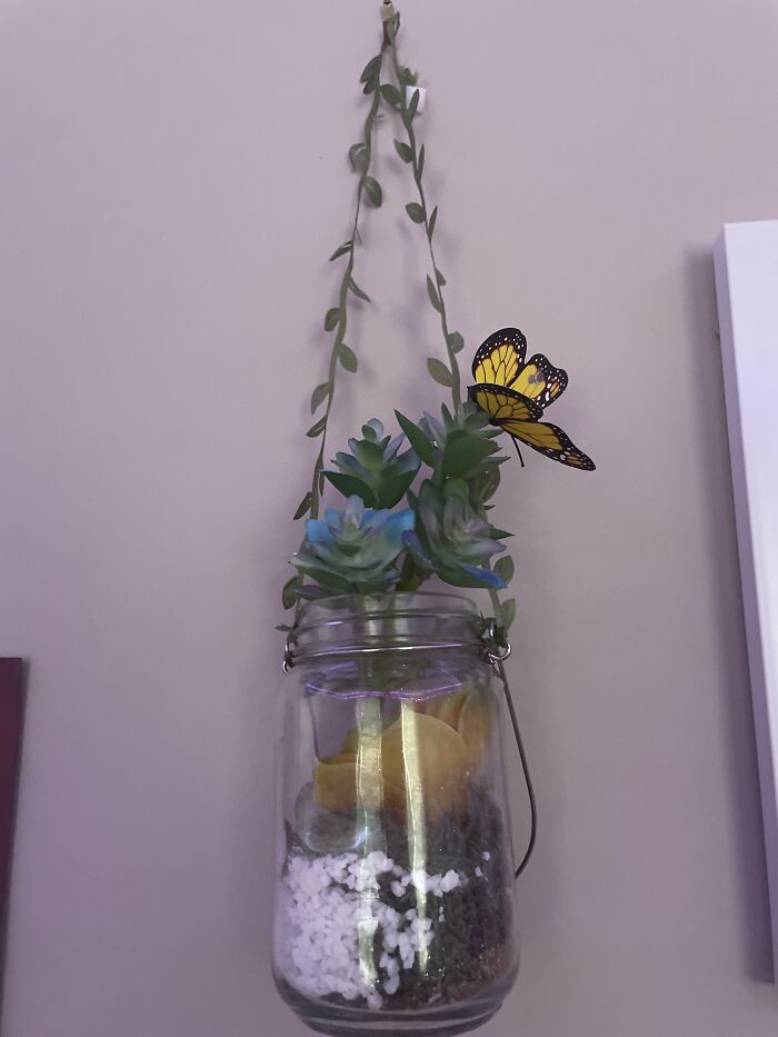 Hanging Fake Plants In Mason Jars