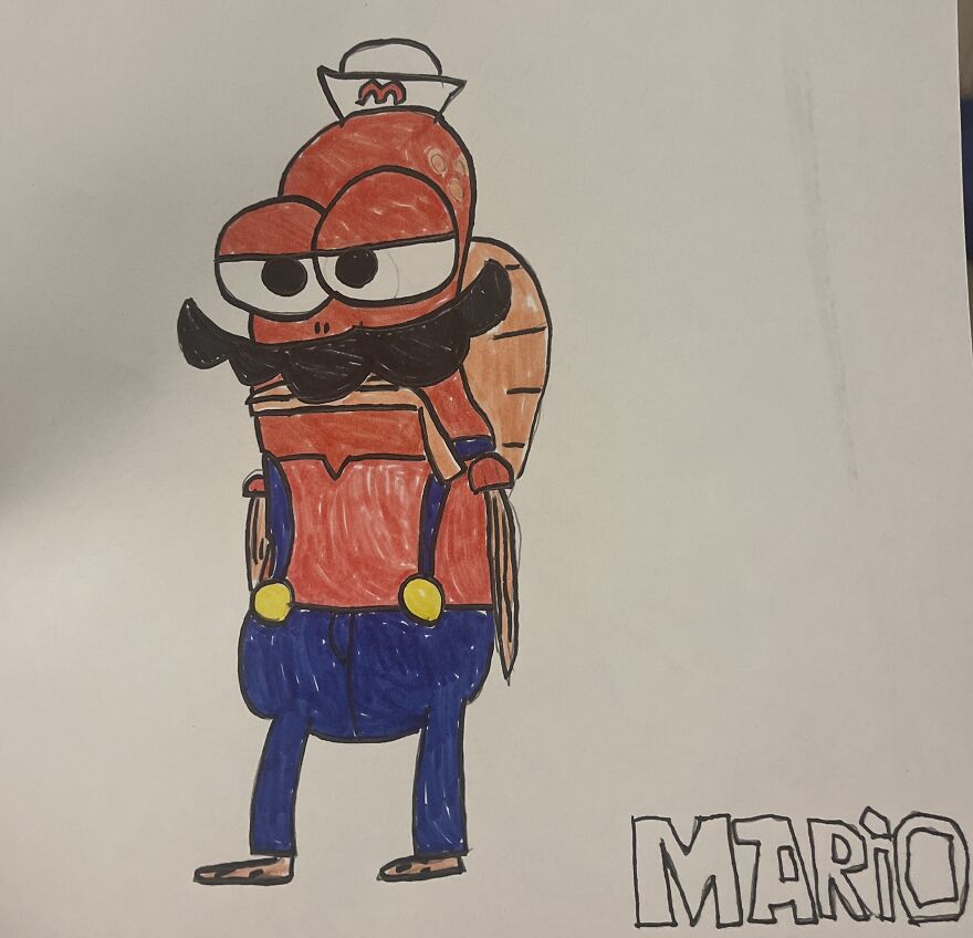 What Mario Would Look Like If He Were In Spongebob.