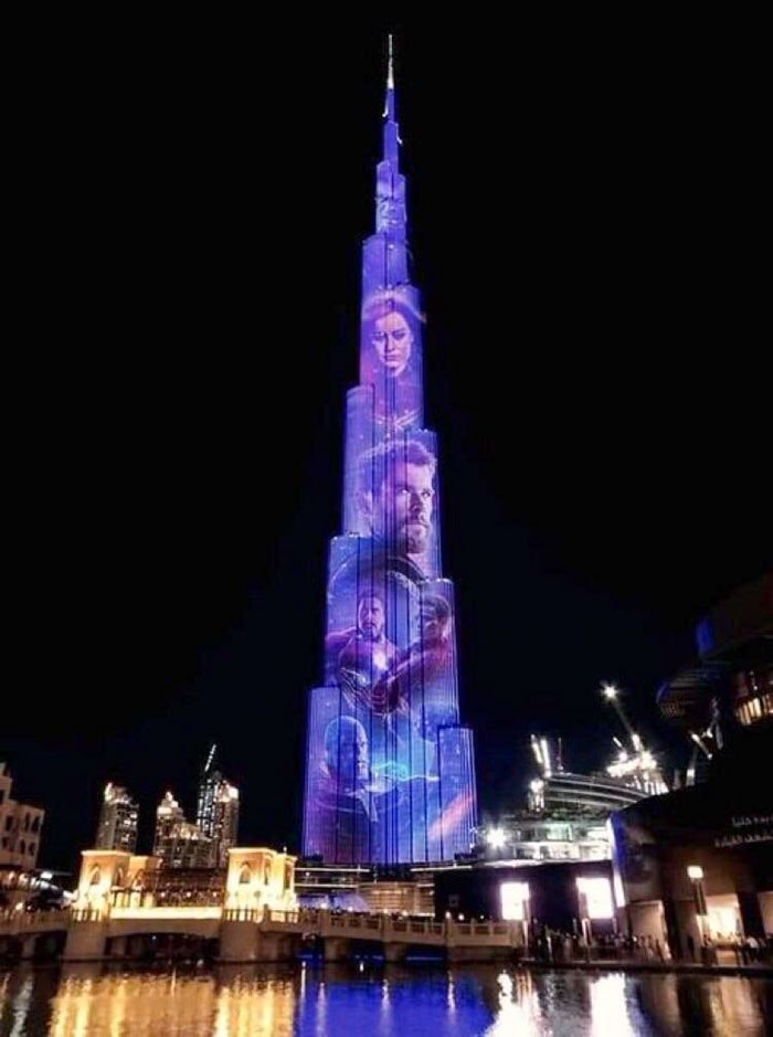 Avengers Endgame Advertisement On Burj Khalifa