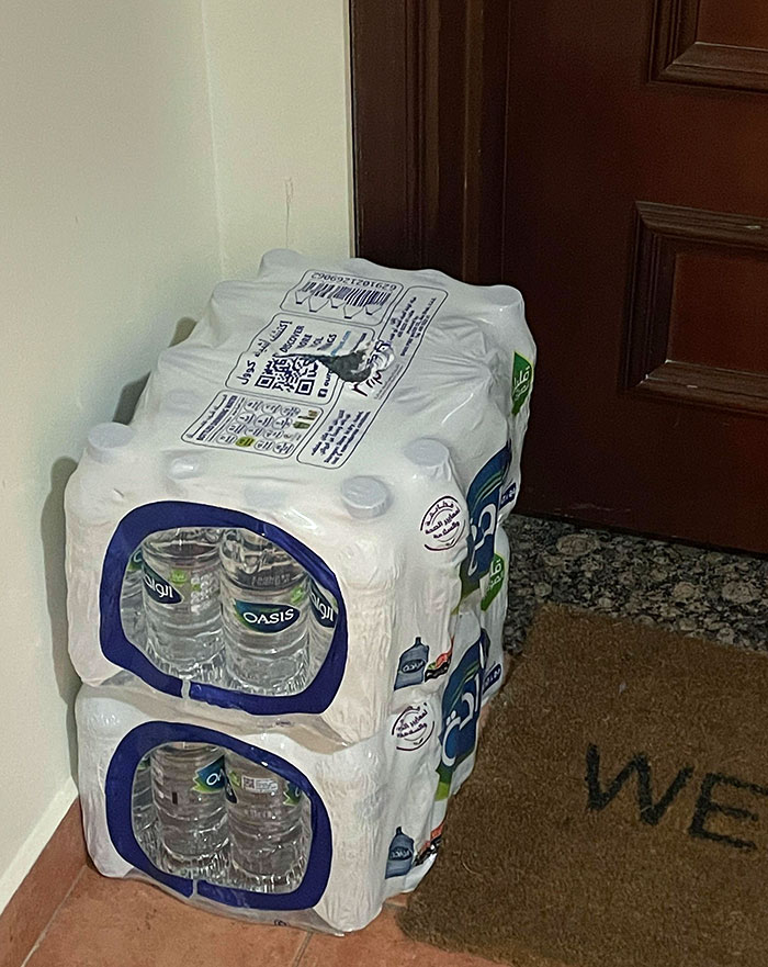 In Dubai People Keep Bottles Of Water Outside For The Delivery Guys