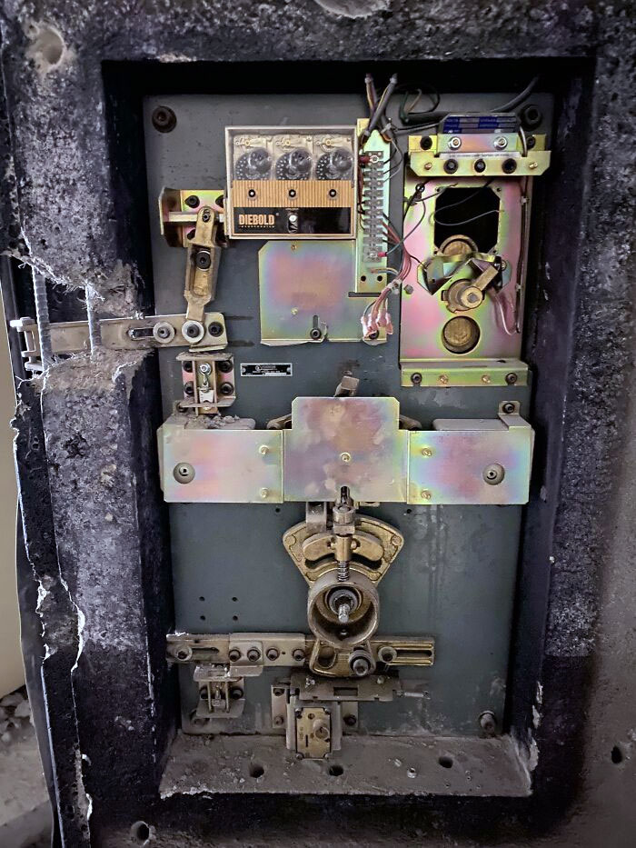 Client Is Renovating An Old Bank Into A Medical Office. Here's The Insides Of The Safe Door