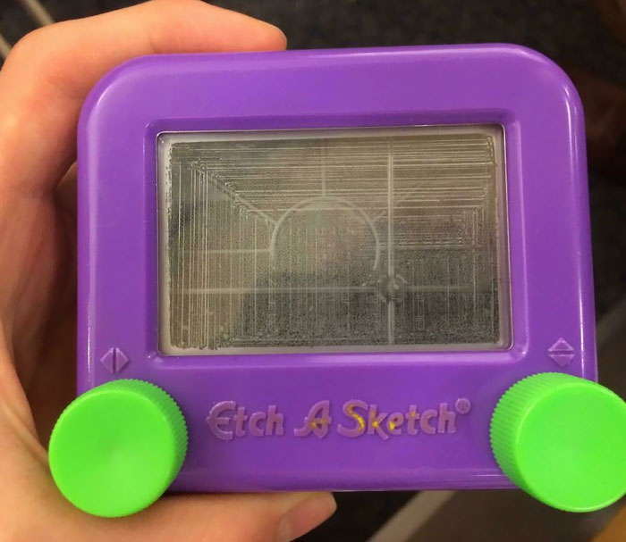 You Can See The Inside Of An Etch A Sketch When You Color It Completely