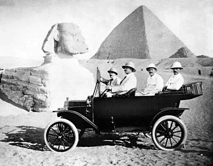 Ford Model T Next To The Sphinx, 1914