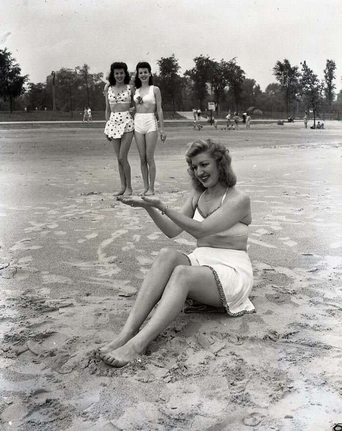 Having A Little Fun On The Beach In 1940