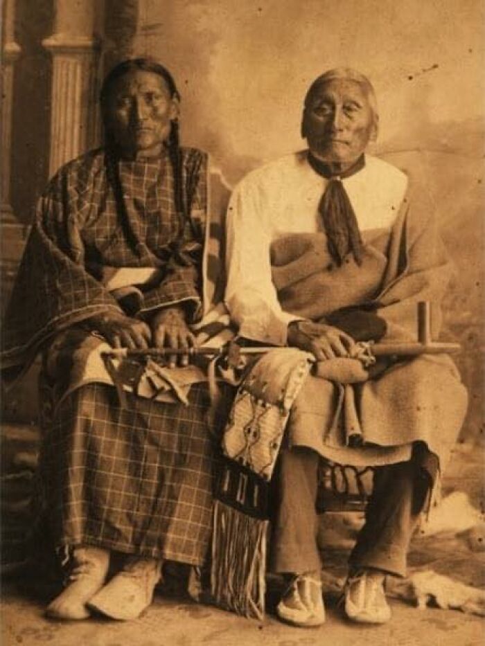 Elk River And His Wife, Montana, 1890