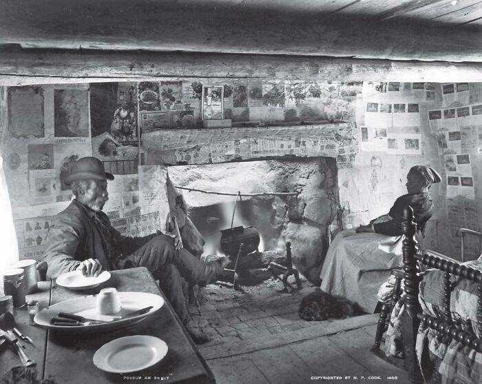 American Couple In Their One-Room Cabin 1900