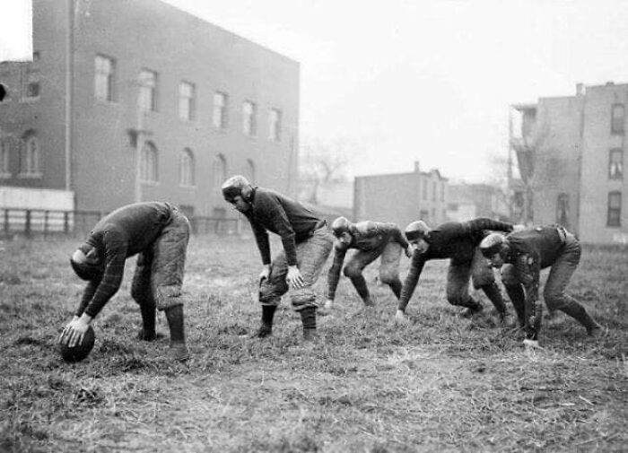 High School Football Players Practice In Chicago, 1902
