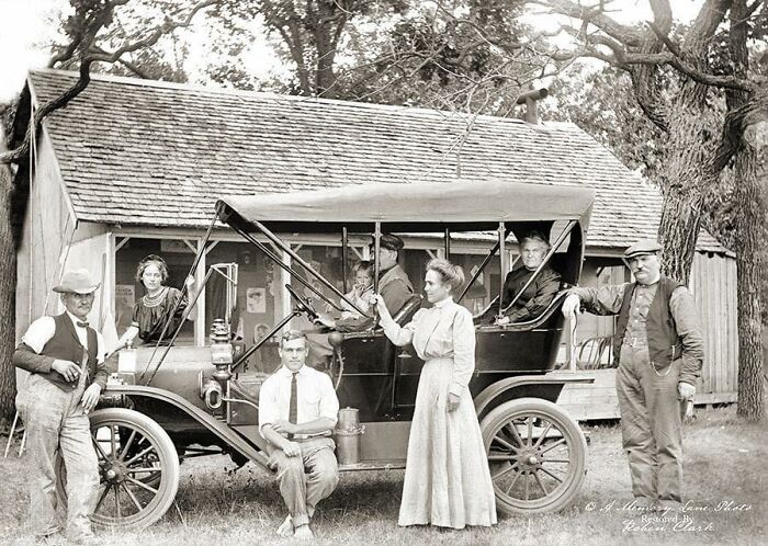 A Family From Minnesota Showing Off Their New Car, 1900s
