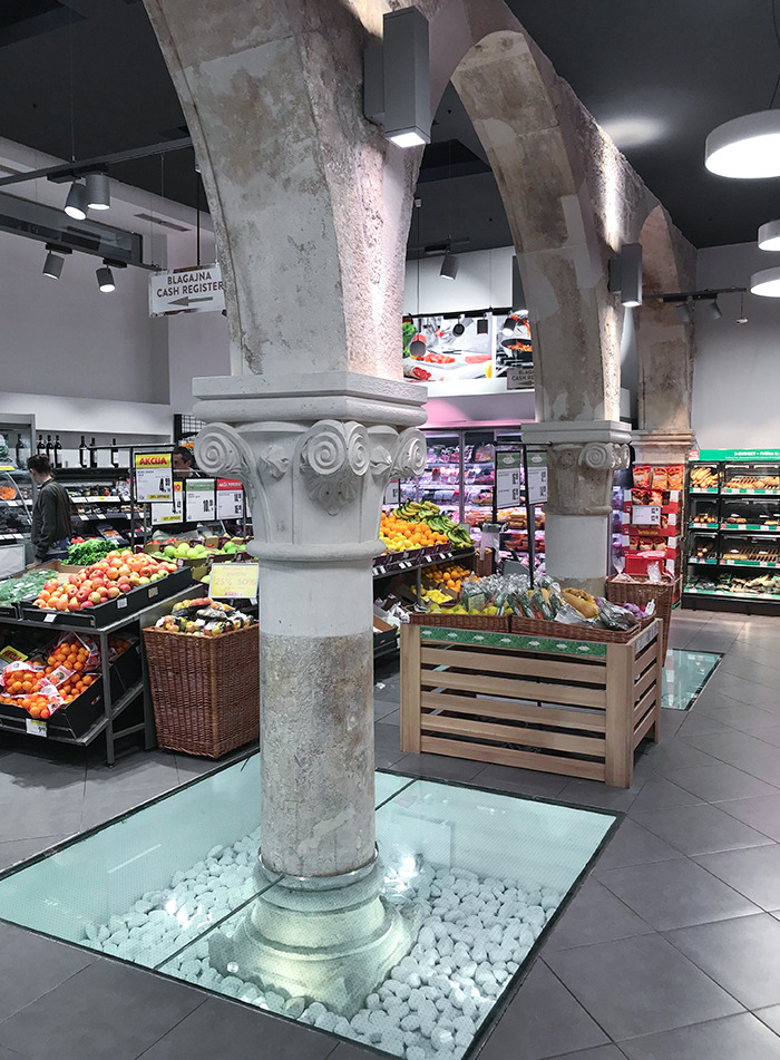 These Roman Columns Inside A Supermarket In Split, Croatia